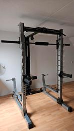Barbarian Half Rack Smith Machine + Lat Pully Gewichtstapel, Sport en Fitness, Krachtstation, Gebruikt, Metaal, Rug