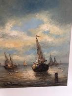 PETER BROUWER BOOT OP WAD, Antiek en Kunst, Kunst | Schilderijen | Klassiek, Verzenden