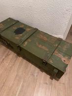 Legerkist vintage kist sperlgoedkist opbergkist wieltjes, Ophalen, Gebruikt, 50 tot 100 cm, 100 tot 125 cm