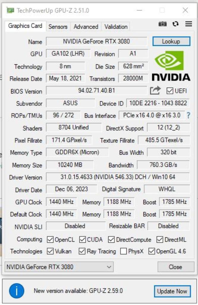 TUF RTX 3080 Gaming v2, Computers en Software, Videokaarten, Gebruikt, Nvidia, PCI-Express 5.0, GDDR6, HDMI, DisplayPort, Ophalen of Verzenden