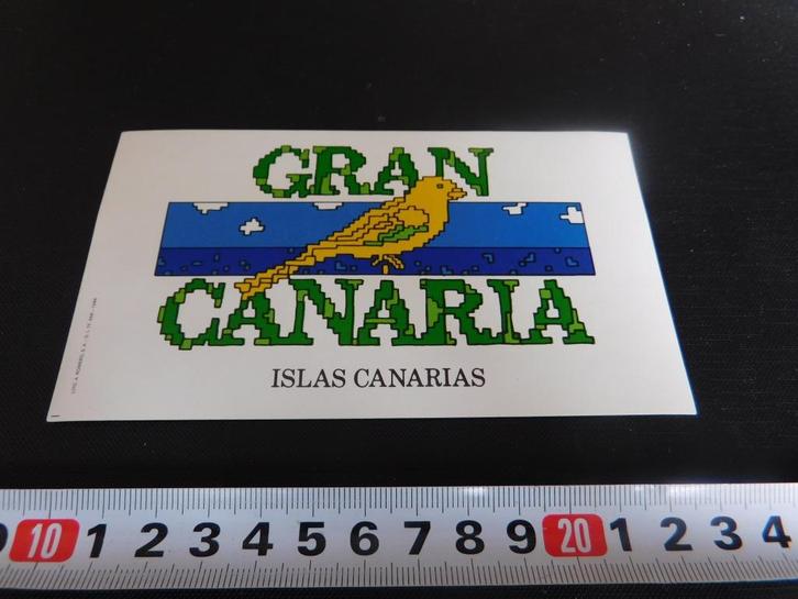 sticker spanje Gran Canaria Islas Canarias, Verzamelen, Stickers, Zo goed als nieuw, Bedrijf of Vereniging, Ophalen
