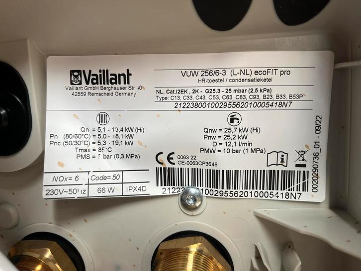 Vaillant ecoFIT pro CV Ketel, Doe-het-zelf en Verbouw, Geisers en Boilers, Gebruikt, Geiser, Aardgas, Minder dan 20 liter, Onbekend