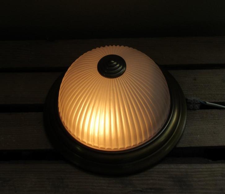 Spaanse klassieke plafonniere., Huis en Inrichting, Lampen | Plafondlampen, Zo goed als nieuw, Glas, Metaal, Ophalen of Verzenden