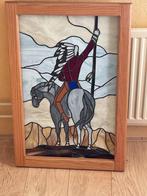 Tiffany Indiaan in Eiken Lijst 50x75cm, Ophalen of Verzenden