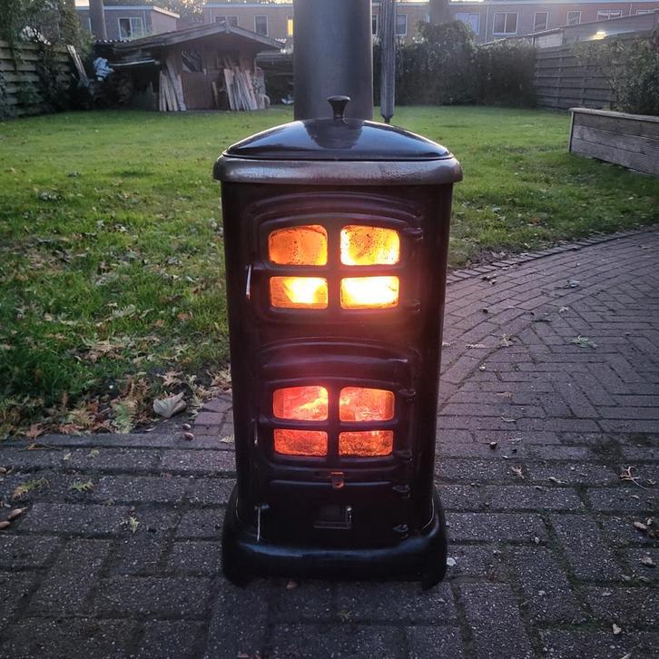 Mooie en perfect brandende Etna Palermo houtkachel + afvoer., Huis en Inrichting, Kachels, Gebruikt, Vrijstaand, Houtkachel, Hout