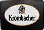 Krombacher bier logo reclamebord van metaal wandbord deco, Verzamelen, Biermerken, Ophalen of Verzenden, Nieuw, Reclamebord, Plaat of Schild