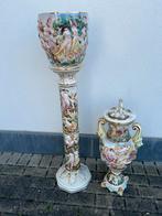 Italiaans  Porseleinen Bloempot en Vaas Set, Ophalen