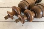 Set vintage Franse eikenhouten baluster knoppen 32,5 cm, Ophalen of Verzenden