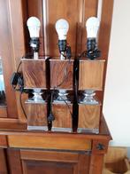 BRASS and BOOM. tafellamp/lamp. hout/metaal. vintage, Huis en Inrichting, Ophalen of Verzenden, Zo goed als nieuw, Metaal, 50 tot 75 cm