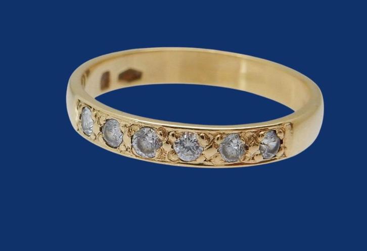 18 karaat Gouden Alliance Rij-Ring Dames Ring M 16.75, Sieraden, Tassen en Uiterlijk, Ringen, Nieuw, Dame, Kleiner dan 17, Goud