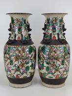 Antieke en grote Chinese Fencai (echte)koppel vazen, Ophalen of Verzenden