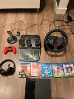 PS4, Racestuur, Controller oplaadstandaard, Spelen, Headset., Spelcomputers en Games, Ophalen, Gebruikt, Online, 1 speler