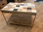 Unieke salontafel/bijzettafel, natuurstenen inleg!, Ophalen, Gebruikt, 50 tot 100 cm, 50 tot 75 cm