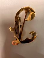 14k gouden broche letter “L” (585), Goud, Goud, Minder dan 4 cm, Gebruikt