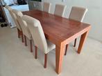 Kersenhouten eettafel met 6 Stoelen, Huis en Inrichting, Tafels | Eettafels, Ophalen, Gebruikt, Rechthoekig, 50 tot 100 cm