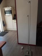 RVS staande vloerlamp met 2 verstelbare lampjes, Ophalen, Gebruikt, 150 tot 200 cm