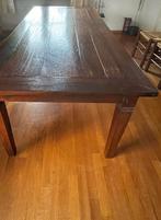 Tk vintage teak tafel 2 lades 8 zitplaatsen, afm 225 x 99 cm, Ophalen, Gebruikt, 200 cm of meer, 50 tot 100 cm