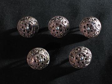 5 antiek zilveren knopen Groningen N. Folmer 1830. 2109 beschikbaar voor biedingen