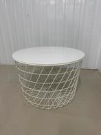 Round white table with storage IKEA, Huis en Inrichting, Tafels | Bijzettafels, Ophalen, Gebruikt, 75 cm of meer, 60 cm of meer