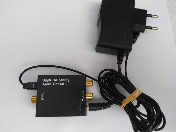 Digital naar Analog Audio Converter box met adapter, Computers en Software, Pc- en Netwerkkabels, Zo goed als nieuw, Ophalen of Verzenden