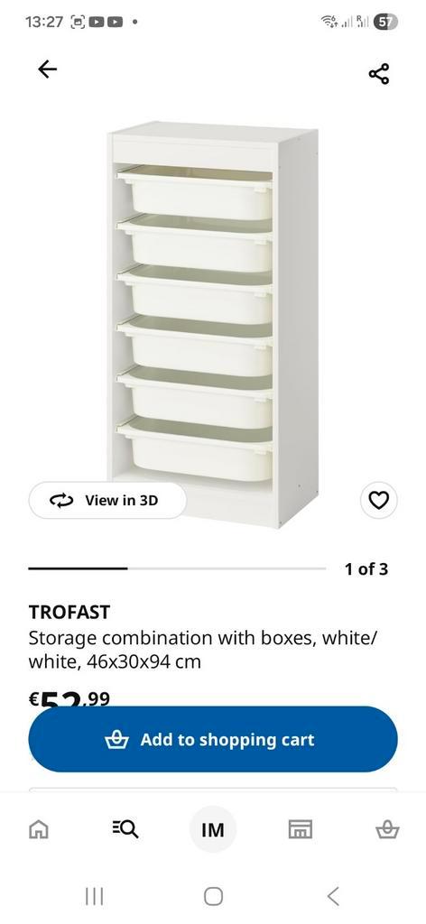 Ikea Trofast Opbergkast Wit - 4 Stuks 463094, Kinderen en Baby's, Kinderkamer | Commodes en Kasten, Gebruikt, Kast, 90 tot 105 cm