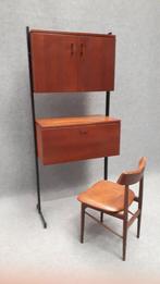 wandsysteem met stoel, Huis en Inrichting, Kasten | Boekenkasten, 50 tot 100 cm, Minder dan 100 cm, 25 tot 50 cm, Teakhout
