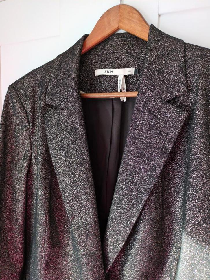 Steps damescolbert  GLITTER! maat 44, Kleding | Dames, Jasjes, Kostuums en Pakken, Zo goed als nieuw, Maat 42/44 (L), Zwart, Ophalen of Verzenden