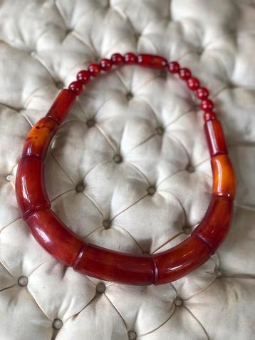 Catalin ketting 1930 art deco sierraad kralen bakeliet beschikbaar voor biedingen