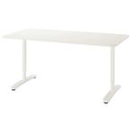Wit verstelbaar bureau (IKEA Bekant), 160cm * 80cm, Huis en Inrichting, Ophalen, In hoogte verstelbaar, Zo goed als nieuw, Bureau