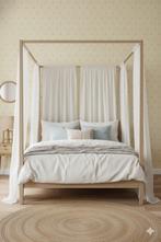 6762 zacht geel met blauwe stippen vintage behang, Swiet, Ophalen of Verzenden, 25 tot 50 m², Wit