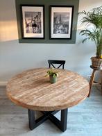 Ronde mango houten eettafel, Huis en Inrichting, Tafels | Eettafels, Ophalen of Verzenden, Zo goed als nieuw, Rond, 100 tot 150 cm