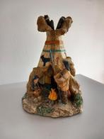 Decoratief Indiaans beeldje met tipi en figuren, Antiek en Kunst, Ophalen