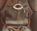 Zwart Lederen “vintage” handtas, Made in Italië, Ophalen, Zo goed als nieuw, Zwart, Handtas