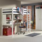 Pinokkio hoogslaper wit met bureaublad en boekenvak