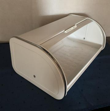 Brabantia broodtrommel, wit emaille trommel met schuifklep beschikbaar voor biedingen
