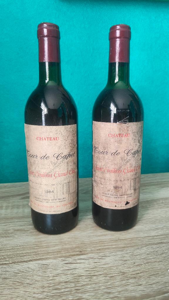 2 x Chateau Tour de Capet Saint emilion Grand Cru 1984, Verzamelen, Wijnen, Nieuw, Rode wijn, Frankrijk, Vol, Ophalen of Verzenden
