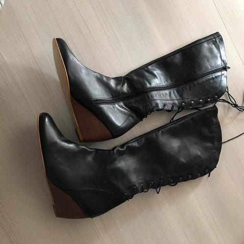 Leren laarzen mt 40, Kleding | Dames, Schoenen, Zo goed als nieuw, Hoge laarzen, Zwart, Ophalen of Verzenden