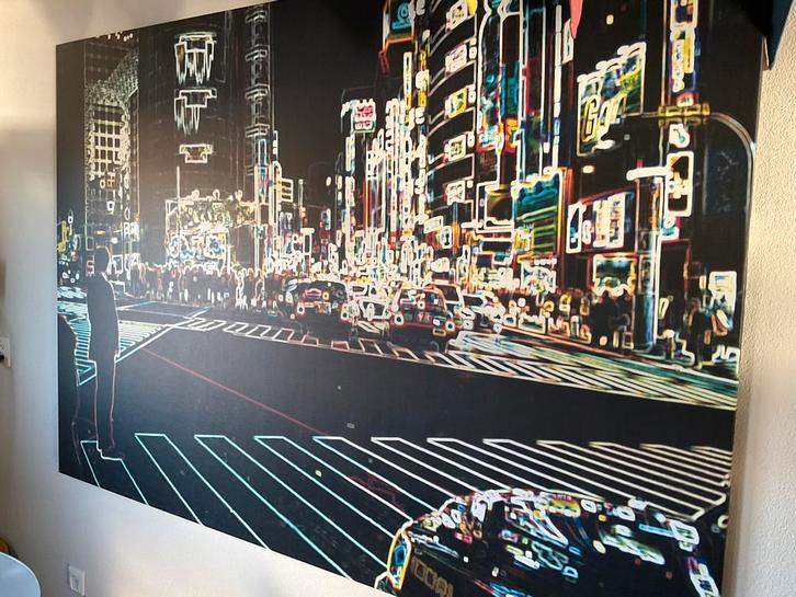 Ikea Premiar Shibuya crossing Tokyo Tokio neon lights canvas, Huis en Inrichting, Woonaccessoires | Wanddecoraties, Gebruikt, Ophalen of Verzenden