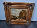Schilderij Stadsgezicht in Gouden Lijst, Antiek en Kunst, Ophalen of Verzenden