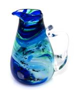 Schitterende Groen Wit Blauw Glazen Kannetje, Verzenden