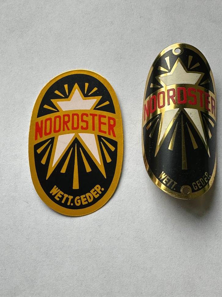 Noordster balhoofdplaatje en sticker. NOS Balhoofd plaatje., Verzamelen, Merken en Reclamevoorwerpen, Gebruikt, Overige typen