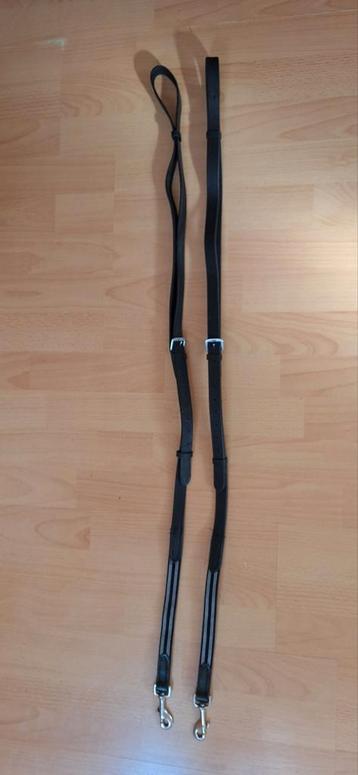 Elastische bijzetteugels full zwart leer, zgan beschikbaar voor biedingen