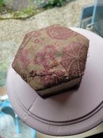 Antiek Frans klein stoffen doosje foto 1 t/m 6