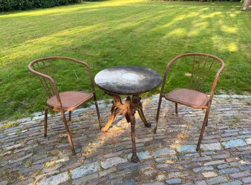 Oud ijzeren bistrosetje, Antiek en Kunst, Curiosa en Brocante, Ophalen