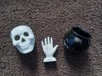 ketel, schedel en palmlees handje heks halloween set, Ophalen of Verzenden, Zo goed als nieuw
