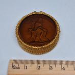 Pillendoosje #9, Ophalen of Verzenden, Goud, Broche, Verguld