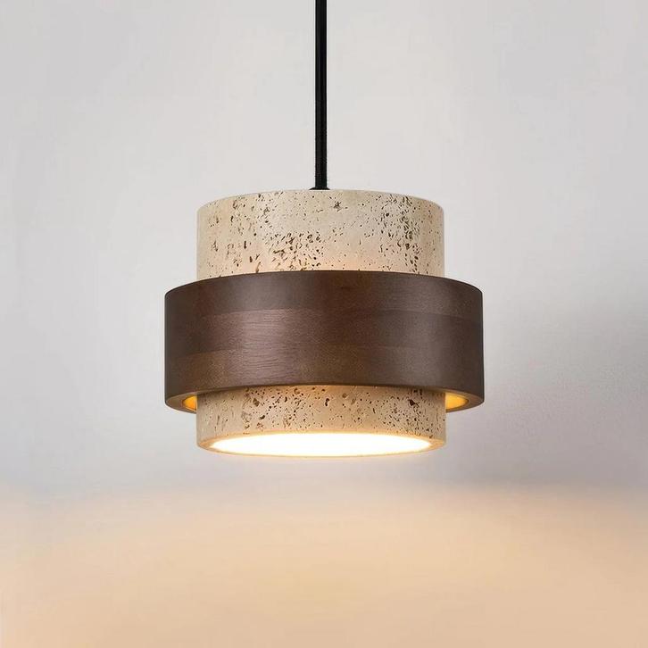 Lustre et Noyer - Hanglamp, Huis en Inrichting, Lampen | Hanglampen, Nieuw, Minder dan 50 cm, Hout, Ophalen of Verzenden