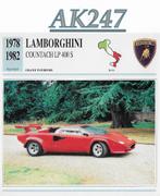 Ak247 autokaart lamborghini countach lp 400 s ( 1978 - 1982, Ophalen of Verzenden, Zo goed als nieuw, Auto's