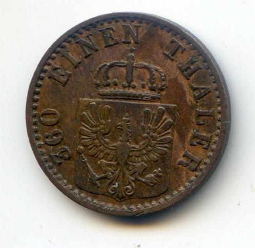 Duitsland Pruissen 1 Pfennig 1866 A, Postzegels en Munten, Munten | Europa | Niet-Euromunten, Duitsland, Ophalen of Verzenden