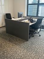 Partij beschikbaar: Gispen luxe duo slinger bureau met wang, Postbus, Info@gispen.nl, In hoogte verstelbaar, Ophalen of Verzenden